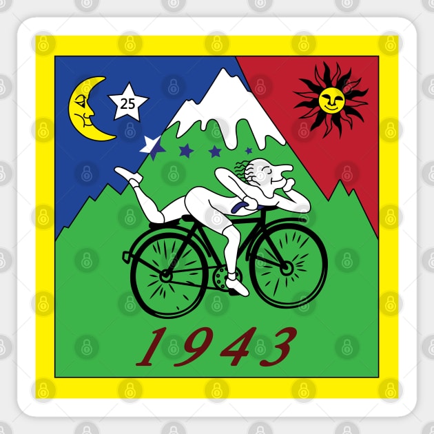 Hofmann Bicycle Trip Sticker by defytees